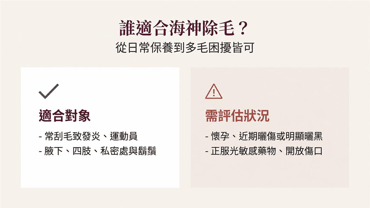 誰適合海神除毛：適合對象與需評估狀況