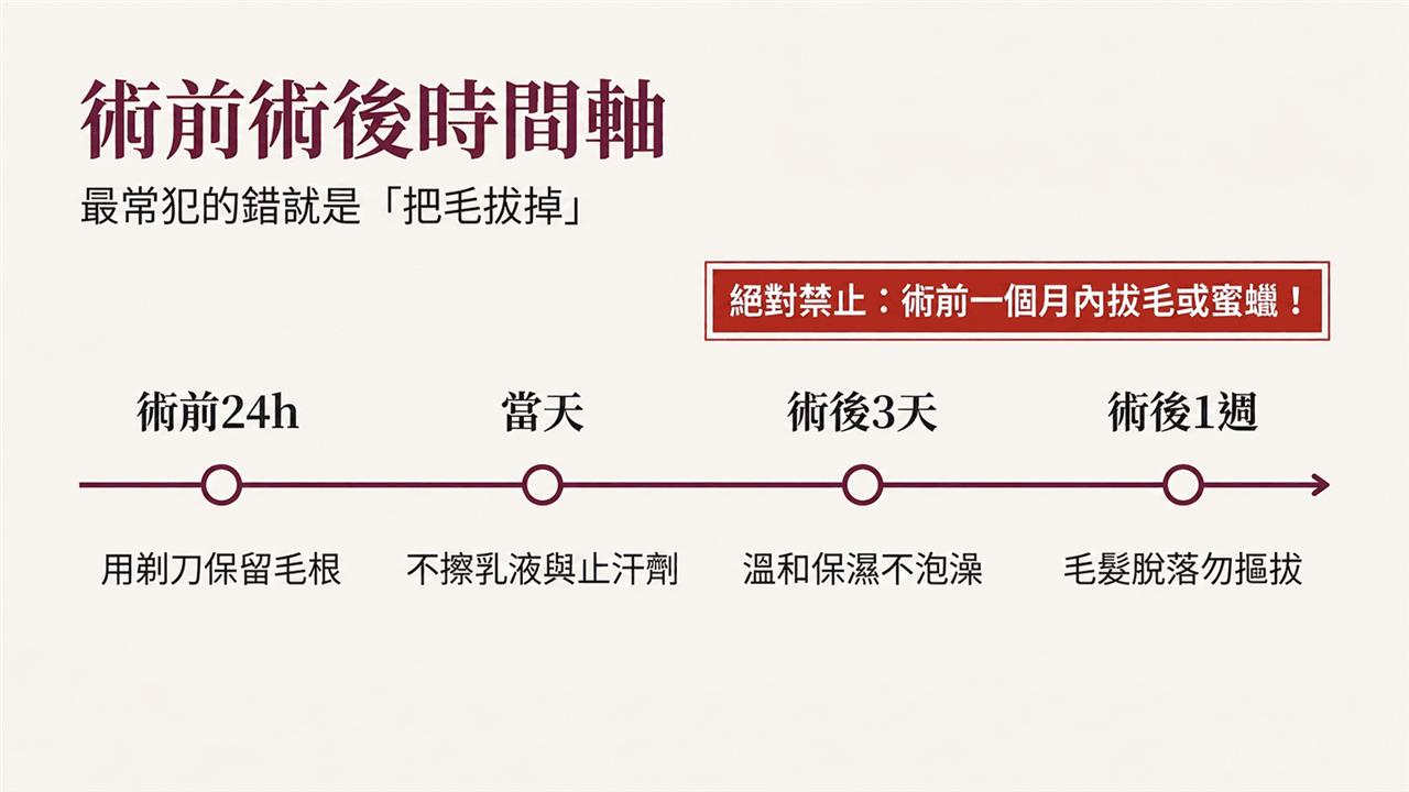 海神除毛術前術後時間軸